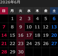 来月のカレンダー